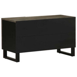 Berkfield Tv Cabinet Black 80X33X46 Cm Solid Wood Mango - thumbnail 5