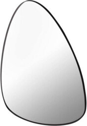 Biznest Pebble Wall Mirror Black Metal Frame Asymmetrical Mounted Vanity Decorative Living Bedroom Bathroom 49 X 73.5 Cm
