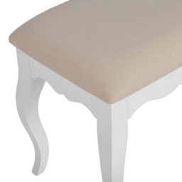 Statement Furniture Romance Antique White Upholstered Stool, French Style - thumbnail 4
