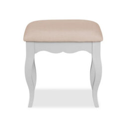 Statement Furniture Romance Antique White Upholstered Stool, French Style - thumbnail 3