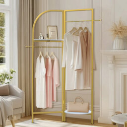 Fativo  175Cm H Metal Corner Coat Rack Stand Hall Trees Clothes Hanging Rail Closet Garment Rack - thumbnail 8