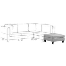 Beliani Square Ottoman Footstool Light Grey Fabric With Oak Legs, 76 X 76 X 39 Cm - thumbnail 6