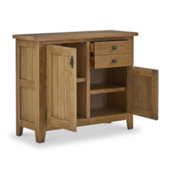 Broadway Oak Small Sideboard Cabinet Fully Assembled - By Roseland Furniture - thumbnail 4