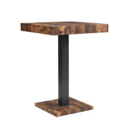 Furniture in Fashion Topaz Wooden Bar Table Square In Rustic Oak - thumbnail 2