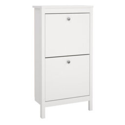 Furniture To Go Madrid Shoe Cabinet 2 Flap Door White - thumbnail 1