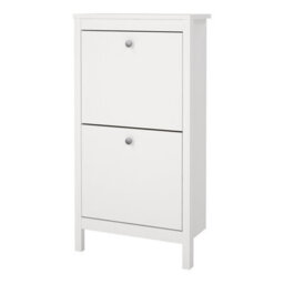 Furniture To Go Madrid Shoe Cabinet 2 Flap Door White - thumbnail 5