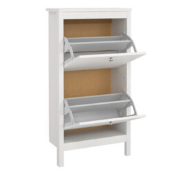 Furniture To Go Madrid Shoe Cabinet 2 Flap Door White - thumbnail 7