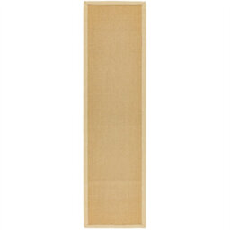Natural Plain Easy To Clean Bordered Rug For Dining Room Bedroom And Living Room-68 X 300Cm (Runner) - thumbnail 5