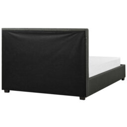 Beliani Bed With Storage Drawers Fabric La Rochelle 140 X 200 Cm (Eu Double) Dark Grey - thumbnail 8
