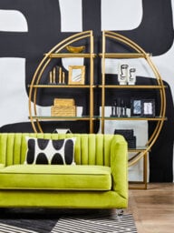 Orsina Modern Design 3 Seat Green Velvet Sofa, Moss Velvet Upholstered Mid Century Sofa, Luxurious 3 Seater Couch - thumbnail 2