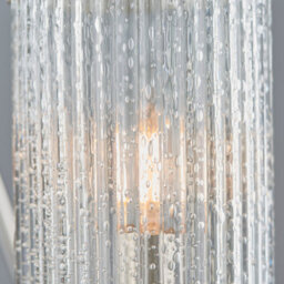 Anson Lighting Tampa 3Lt Semi Flush Light Finished In Bright Nickel Plate And Ribbed Bubble Glass - thumbnail 5