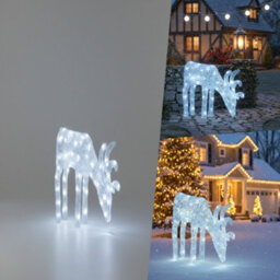 Pegdev - Pdl - 60Cm Acrylic Led Deer Christmas Decoration Outdoor Reindeer With 60 White Lights And 5M Cable Garden Ornament - thumbnail 4