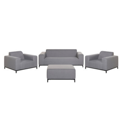 Beliani Garden Lounge Set With Table 5 Seater Rovigo Grey - image 1