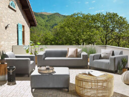 Beliani Garden Lounge Set With Table 5 Seater Rovigo Grey - thumbnail 2