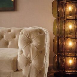 Monaco Chesterfield 3 Seater Chaise Sofa Cream Velvet L Shaped Corner Chaise- Left Hand Deep Buttoned Upholstery Couch Lounge - thumbnail 3