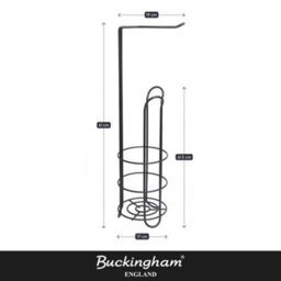 Buckingham Floor Standing Toilet Roll Holder - Black - thumbnail 2