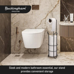 Buckingham Floor Standing Toilet Roll Holder - Black - thumbnail 4