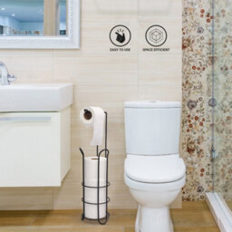 Buckingham Floor Standing Toilet Roll Holder - Black - thumbnail 5