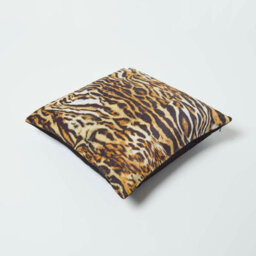 Homescapes Tiger Print Velvet Cushion 46 X 46 Cm - thumbnail 5