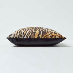 Homescapes Tiger Print Velvet Cushion 46 X 46 Cm - thumbnail 4