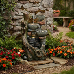 MonsterShop Cascading Outdoor Water Feature Electric Garden Fountain - Rustic Brook - thumbnail 4