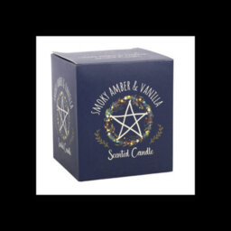 Solstice Wreath Smoky Amber & Vanilla Candle Botanical Pentagram Jar - thumbnail 2