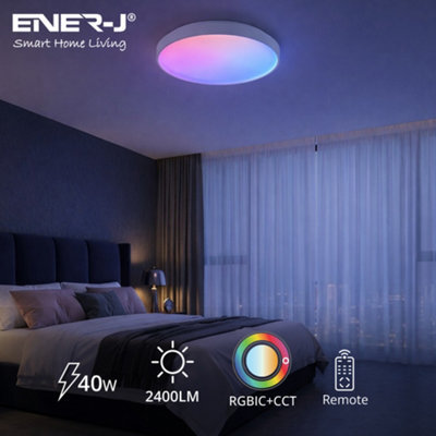 Ener-J 24W Scenic Surface Led Ceiling Light 380mm Round Cct Rgbic White - image 1