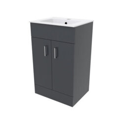Nes Home Nanuya 500mm Floor Standing Anthracite Stylish Slim Basin Vanity Unit - thumbnail 7