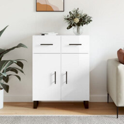 Berkfield Modern Sideboard High Gloss White 69.5X34X90 Cm Engineered Wood - thumbnail 2