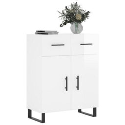 Berkfield Modern Sideboard High Gloss White 69.5X34X90 Cm Engineered Wood - thumbnail 3