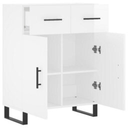 Berkfield Modern Sideboard High Gloss White 69.5X34X90 Cm Engineered Wood - thumbnail 5