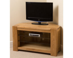 That's Furniture Kuba Solid Oak Corner Tv Unit With Storage - thumbnail 3