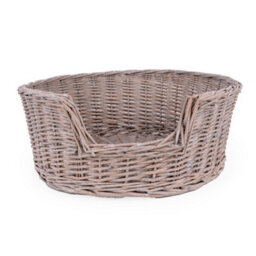 Madison & Mayfair Grey Wicker Finish Cat Bed Basket - thumbnail 4