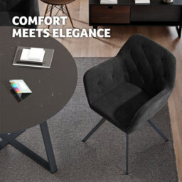 Tectake 1 Armchair Lucia - Padded, Quilted Pattern, 180 Degree Swivel Chair  - Black - thumbnail 9