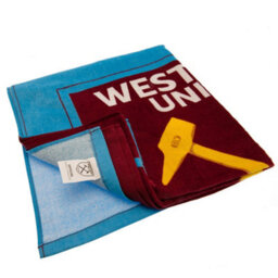 West Ham United Fc Crest Beach Towel Sky Blue/claret Red (140Cm X 70Cm) - thumbnail 2