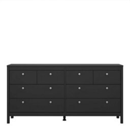 Wyld Haus Gossmere Matt Black 8-Drawer Wide Chest Of Drawers 1594mm W - thumbnail 3