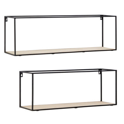 Premier Housewares Interiors By Premier Functional Design Cuboid Shelves, Stylish Wall Mounted Shelves For Bedroom, Sleek Metal Bedroom Shelves - image 1