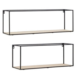 Premier Housewares Interiors By Premier Functional Design Cuboid Shelves, Stylish Wall Mounted Shelves For Bedroom, Sleek Metal Bedroom Shelves - thumbnail 1