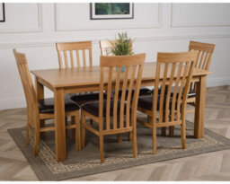 That's Furniture Oslo 180 X 90 Cm Large Oak Dining Table And 6 Chairs Dining Set With Harvard Chairs - thumbnail 3