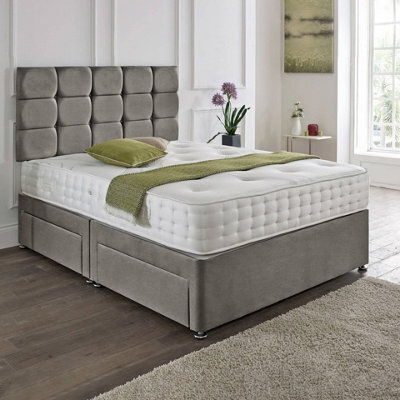 Dining Tables Rio Matching Headboard Divan Set, 2 Drawer On Same Side With Sprung 1500 Comfort Mattress - King - image 1