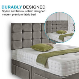 Dining Tables Rio Matching Headboard Divan Set, 2 Drawer On Same Side With Sprung 1500 Comfort Mattress - King - thumbnail 3