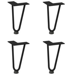 Berkfield Modern Hairpin Legs For Coffee Table 4 Pcs Black 20 Cm Solid Steel