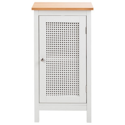 Wyld And Coco Novacasa White Mdf Bathroom Cabinet 30 X 75 Cm, 2 Shelves, Perforated Doors - image 1