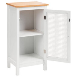 Wyld And Coco Novacasa White Mdf Bathroom Cabinet 30 X 75 Cm, 2 Shelves, Perforated Doors - thumbnail 5