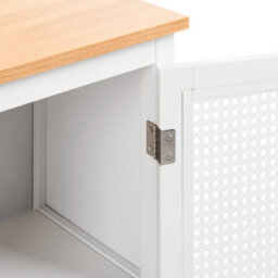 Wyld And Coco Novacasa White Mdf Bathroom Cabinet 30 X 75 Cm, 2 Shelves, Perforated Doors - thumbnail 7