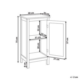 Wyld And Coco Novacasa White Mdf Bathroom Cabinet 30 X 75 Cm, 2 Shelves, Perforated Doors - thumbnail 4