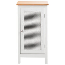 Wyld And Coco Novacasa White Mdf Bathroom Cabinet 30 X 75 Cm, 2 Shelves, Perforated Doors - thumbnail 1