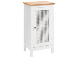 Wyld And Coco Novacasa White Mdf Bathroom Cabinet 30 X 75 Cm, 2 Shelves, Perforated Doors - thumbnail 3