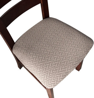 Set Of 6 Seat Covers For Dining Room Chairs, Kitchen Chairs (Taupe) - image 1