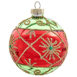Beliani Set Of 70 Baubles Twinkle Glass Red/ Green - thumbnail 6